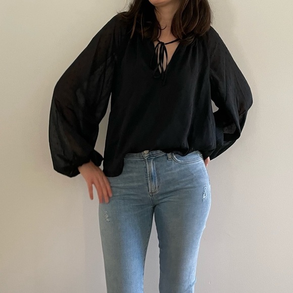 NWT SANCTUARY VOLUME BLACK BLOUSE - XS - Picture 7 of 16